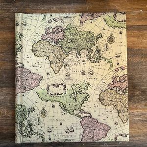 Vintage world map photo album